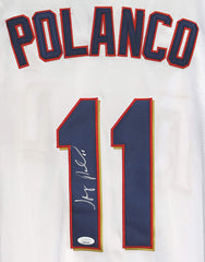 Jorge Polanco Minnesota Twins Signed Autographed White #11 Jersey Size XL JSA COA
