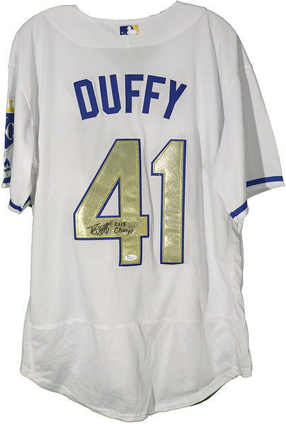 Danny Duffy Kansas City Royals Signed Autographed Gold #41 Jersey JSA –