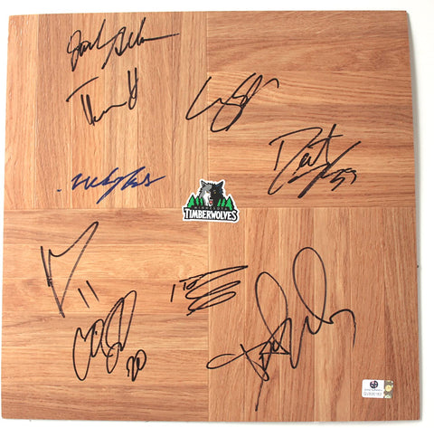 Minnesota Timberwolves 2012-13 Team Autographed Signed Basketball Floorboard Global COA