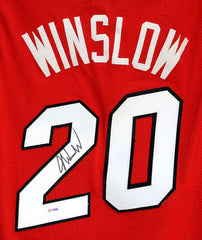 Justise Winslow Miami Heat Signed Autographed Red #20 Custom Jersey PSA/DNA COA