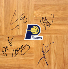 Indiana Pacers 2015-16 Team Signed Autographed Basketball Floorboard