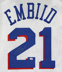 Joel Embiid Philadelphia 76ers Signed Autographed White #21 Custom Jersey PAAS COA