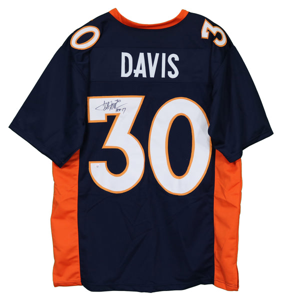 Terrell Davis Denver Broncos Signed Autographed Blue #30 Custom Jersey –