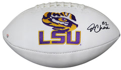 Ja'Marr Chase LSU Tigers Signed Autographed White Panel Logo Football PAAS COA