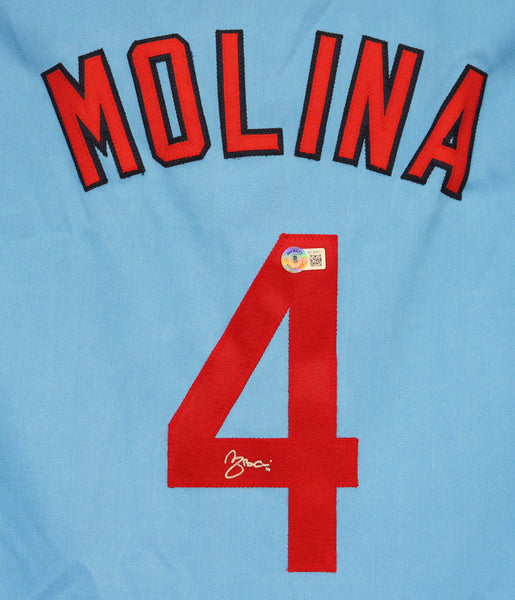Yadier Molina St. Louis Cardinals Signed Autographed White #4 Jersey –