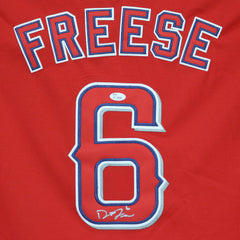 David Freese Los Angeles Angels Signed Autographed Red #6 Jersey JSA COA