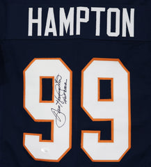 Dan Hampton Chicago Bears Signed Autographed Blue #99 Custom Jersey JSA Witnessed COA