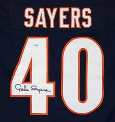 Gale Sayers Chicago Bears Signed Autographed Dark Navy Blue #40 Custom Jersey PSA COA