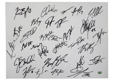 Chicago Cubs 2015 Team Signed Autographed 16" x 12" Canvas Artboard Authenticated Ink COA Bryant Rizzo