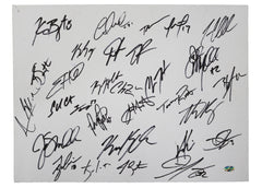 Chicago Cubs 2015 Team Signed Autographed 16" x 12" Canvas Artboard Authenticated Ink COA Bryant Rizzo