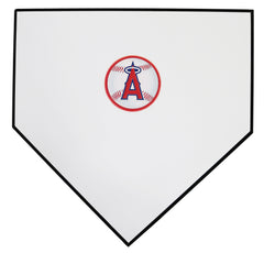 Los Angeles Angels Round Logo White Wooden Baseball Home Plate 11-1/2" x 11-1/2"