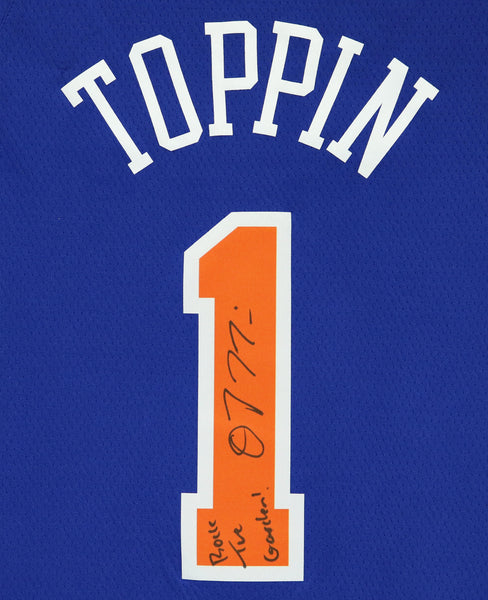 Obi Toppin New York Knicks Homage Player Tri-Blend T-Shirt - Blue