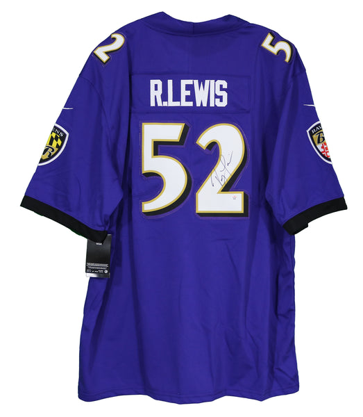 RAY LEWIS AUTOGRAPHED BALTIMORE RAVENS JERSEY AASH 2X SB CHAMPS