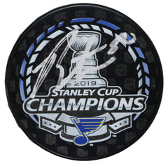 Jordan Binnington St. Louis Blues Signed Autographed 2019 Stanley Cup Champions Hockey Puck Global COA with Display Holder