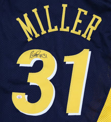 Reggie Miller Indiana Pacers Signed Autographed Navy and Gold Throwback #31 Custom Jersey PAAS COA