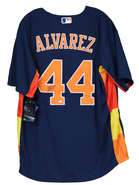 Yordan Alvarez Houston Astros Signed Autographed Blue #44 Jersey – Sports- Autographs.com