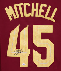 Donovan Mitchell Cleveland Cavaliers Cavs Signed Autographed Wine #45 Jersey PAAS COA