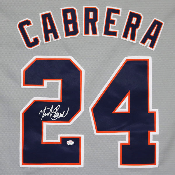 Miguel Cabrera Autographed Team-Issued Detroit Tigers #24 Alternate  Memorial Day Road Jersey With American Flag Patch (MLB AUTHENTICATED)