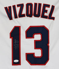 Omar Vizquel Cleveland Indians Signed Autographed Custom White #13 Jersey JSA COA