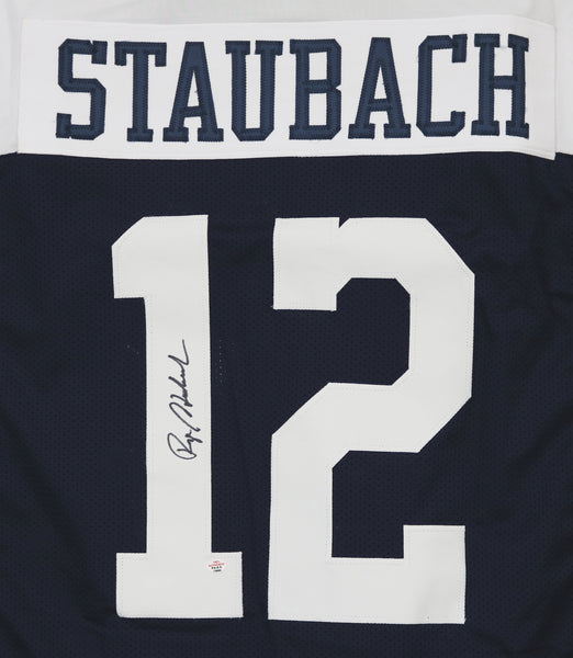 Roger Staubach Autographed Dallas Cowboys Custom Framed Jersey, JSA COA