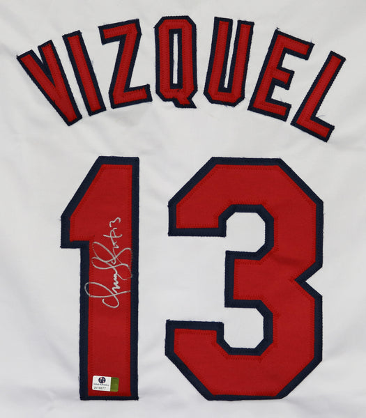 Omar Vizquel Cleveland Indians Signed Autographed Blue Custom