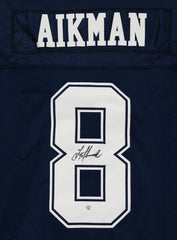Troy Aikman Dallas Cowboys Signed Autographed Blue #8 Jersey PAAS COA