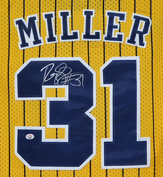 Men's Indiana Pacers #31 Reggie Miller Navy Blue Pinstirpe