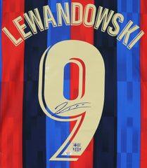 Robert Lewandowski Signed Autographed Barcelona #9 Blue Red Jersey PAAS COA