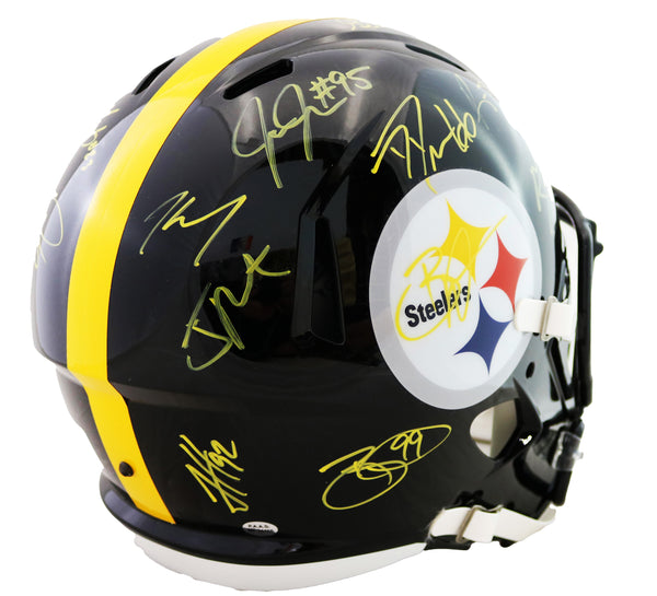 Pittsburgh Steelers 2014-15 Team Autographed Full Size Helmet - Ben –