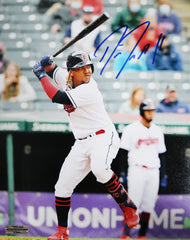 Jose Ramirez Cleveland Guardians Signed Autographed 8" x 10" Hitting Photo Heritage Authentication COA