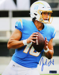 Justin Herbert Los Angeles Chargers Signed Autographed 8" x 10" Dropback Photo Heritage Authentication COA