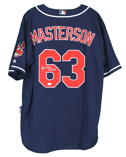 Justin Masterson Cleveland Indians Signed Autographed Blue #63 Jersey –