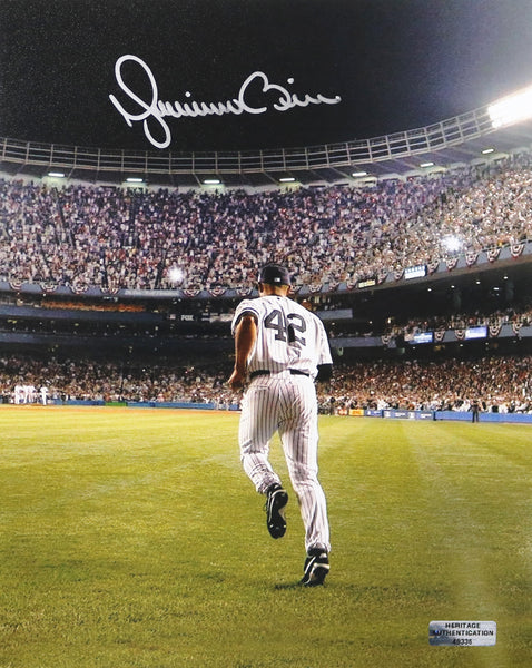 Mariano Rivera Autographed 16x20 NY Yankees Back View Photo With Exit  Sandman- JSA Auth