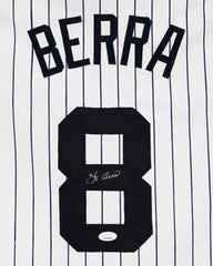 Yogi Berra New York Yankees Signed Autographed White Pinstripe #8 Custom Jersey JSA Witnessed COA
