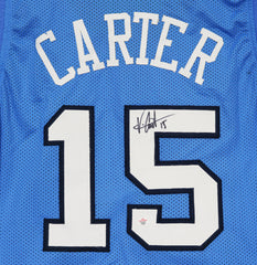 Vince Carter North Carolina Tar Heels Signed Autographed Blue #15 Custom Jersey PAAS COA