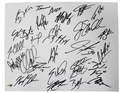 Chicago Cubs 2015 Team Signed Autographed 11" x 14" Canvas Artboard Authenticated Ink COA Bryant Rizzo