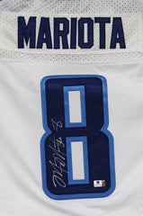 Marcus Mariota Tennessee Titans Signed Autographed White #8 Jersey Size 48 Global COA