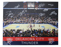 Oklahoma City Thunder 2014-15 Team Signed Autographed 28" x 22" Canvas Authenticated Ink COA - Durant Westbrook