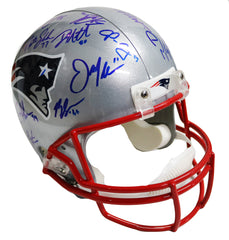 New England Patriots 2015 Team Signed Autographed Riddell Full Size NFL Replica Helmet PAAS Letter COA - Tom Brady