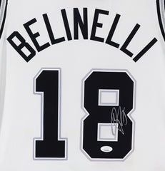 Marco Belinelli San Antonio Spurs Signed Autographed White #18 Jersey JSA COA