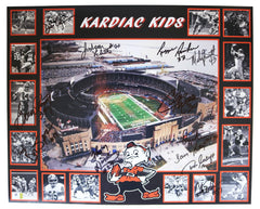 Cleveland Browns Kardiac Kids Signed Autographed 16" x 20" Stadium Photo Witnessed Global COA Sipe Newsome