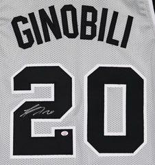 Manu Ginobili San Antonio Spurs Signed Autographed Gray #20 Custom Jersey PAAS COA