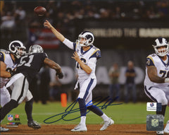 Jared Goff Los Angeles Rams Signed Autographed 8" x 10" Throwing Photo Global COA