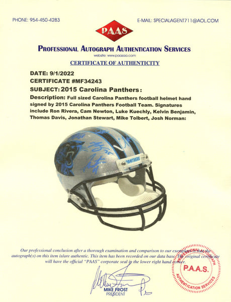 Devin Funchess Autographed Carolina Panthers Mini Helmet