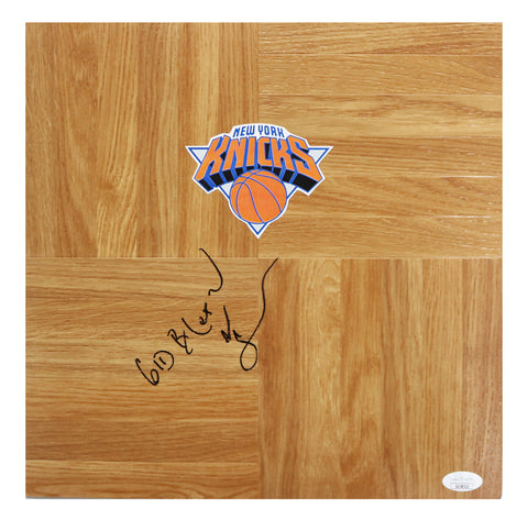 Mark Jackson New York Knicks Signed Autographed Basketball Floorboard JSA COA