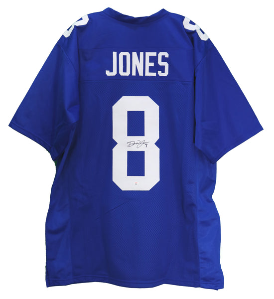 Daniel Jones New York Giants Signed Autographed Blue #8 Custom Jersey –