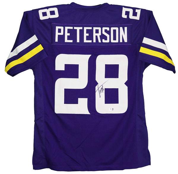 Adrian Peterson Minnesota Vikings Autographed Purple #28 Custom Jersey –