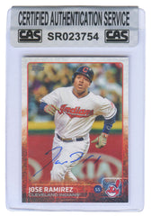 Jose Ramirez Cleveland Indians Signed Autographed 2015 Topps #447 Baseball Card CAS Certified