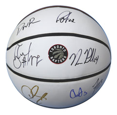 Toronto Raptors 2017-18 Team Signed Autographed White Panel Basketball CAS COA - 10 Autographs DeRozan Siakam VanVleet