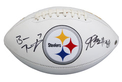 Ben Roethlisberger and Antonio Brown Pittsburgh Steelers Signed Autographed White Panel Logo Football PAAS COA